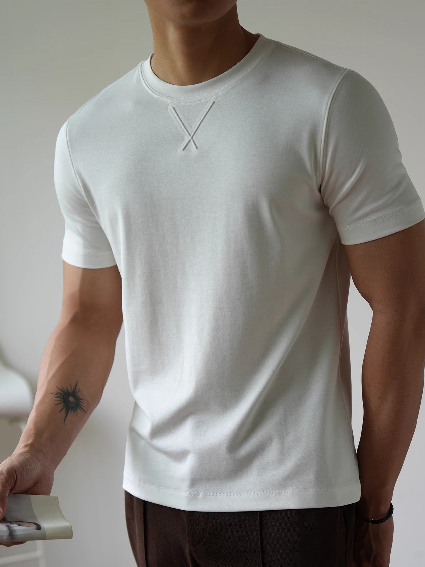 smooth-cotton short sleeve fashion T-shirt