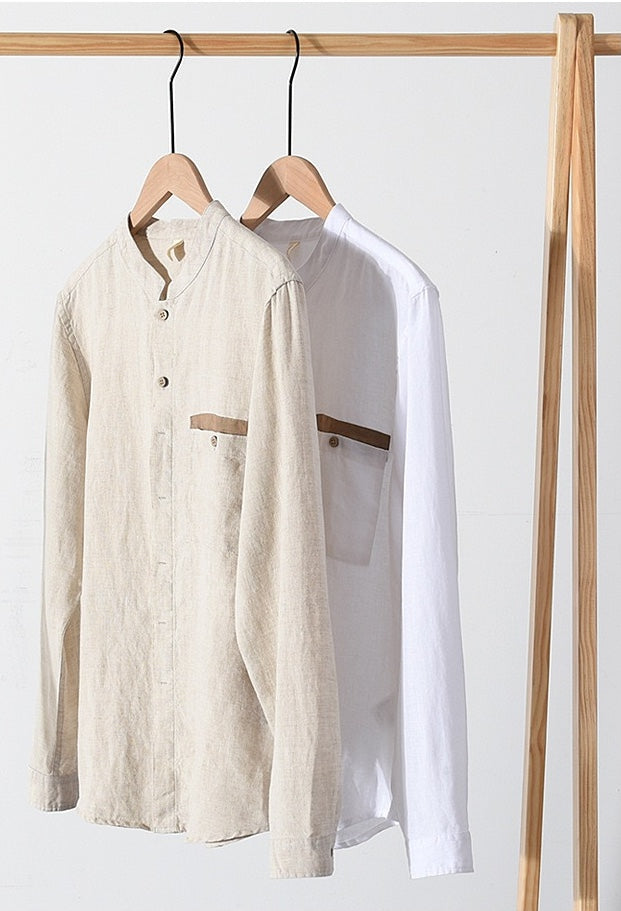 100%linen casual shirt