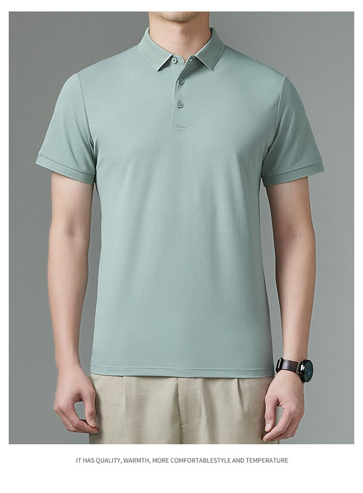 Multicolor comfortable knit polo shirt