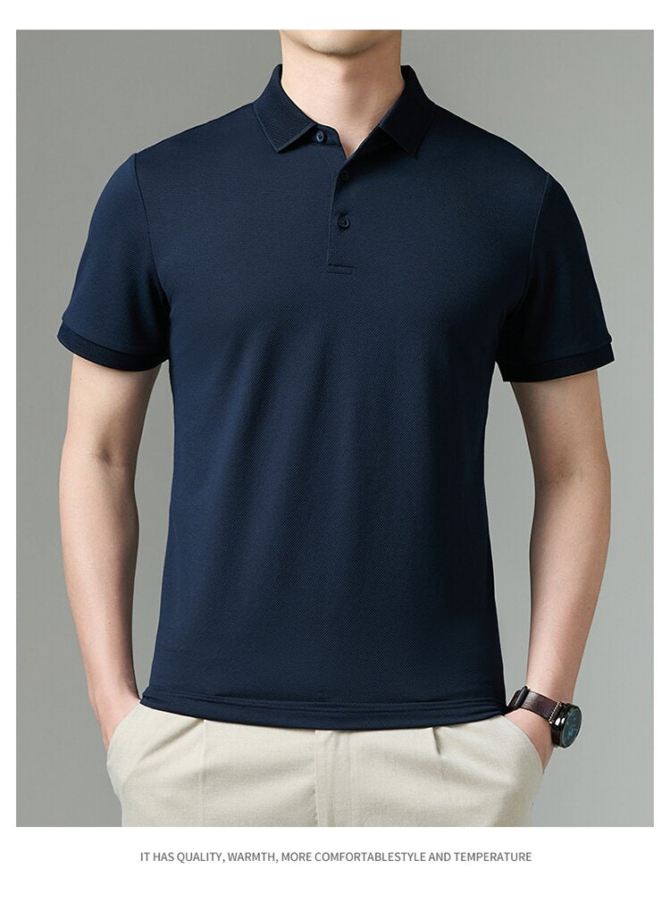 Multicolor comfortable knit polo shirt